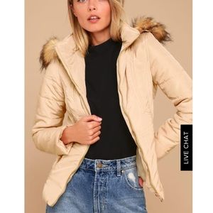 Lulus Emmet Faux Fur Trim ZIP Jacket